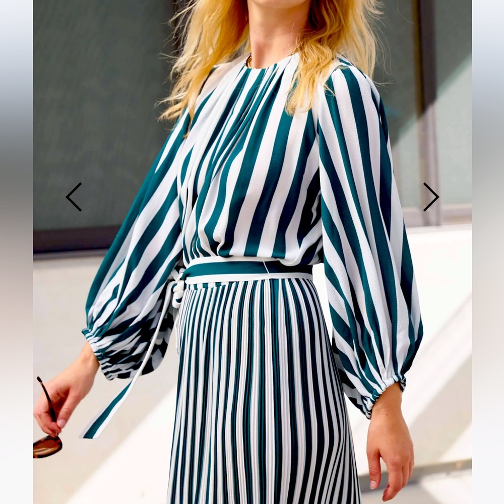 AYR new in box (without tag) green striped regatta dress